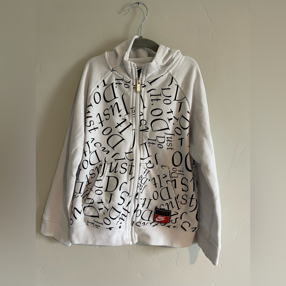 Nike Kids White Zip-Up Hoodie